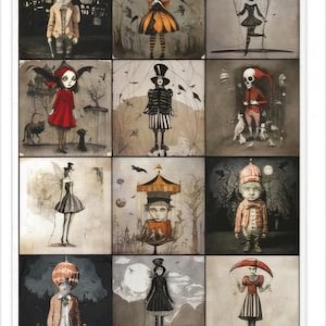Rice Paper For Decoupage, Single A4 Sheet, 4 x Gothic Dancer Images, Gothic Rice Paper, Decoupage, Collage, Scrapbooking, Journaling, #R2517