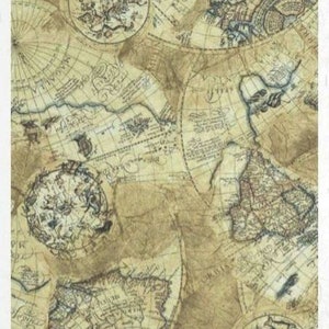 Papier de riz pour découpage, feuille A4, carte vintage, globe, découpage, artisanat, collage, scrapbooking, journalisation, # R0009