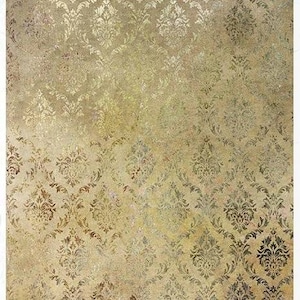 Rice Paper For Decoupage Single A4 Sheet Vintage Gold Damask Design Decoupage Crafts Collage Scrapbooking Journaling #R1923