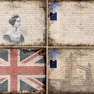 Rice Paper For Decoupage, Single A4 Sheet, Victoria 4 Pack, Decoupage, Crafts, Journaling, Collage, Scrapbooking #DQ262