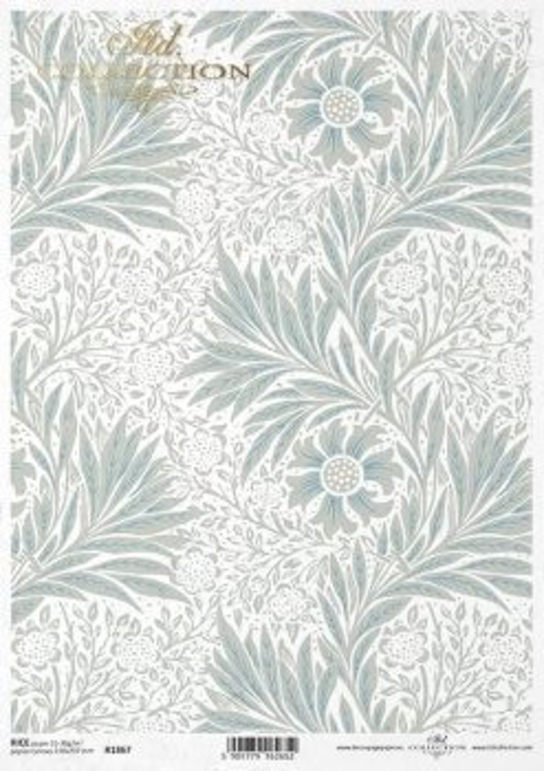 Rice Paper for Decoupage, Single A4 Sheet of Rice Paper, Large Grey ...