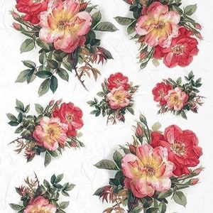 Rice Paper For Decoupage A4 Sheet Vintage Roses Decoupage Crafts Collage Scrapbooking Journaling #R1201
