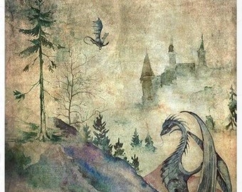 Rice Paper For Decoupage A4 Sheet Gothic Dragon Scene Decoupage Crafts Collage Scrapbooking Journaling #R1792