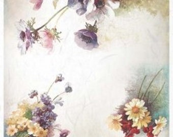 Rice Paper For Decoupage, Single A4 Sheet, Mixed Florals, Decoupage, Crafts, Journaling, Scrapbooking, Collage, #R0971
