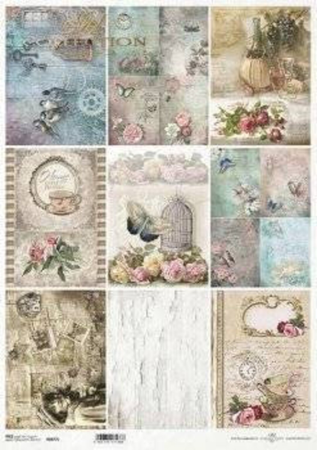 Rice Paper for Decoupage, Single A3 Sheet, Vintage Shabby Chic ...