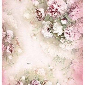 Rice Paper For Decoupage, A4 Sheet, Vintage, Shabby Chic, Pink Roses, Decoupage, Crafts, Collage, Scrapbooking, Journaling #R1172