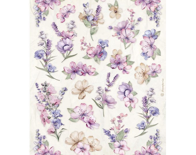 Stamperia Orchids And Cats Clock Rice Paper A4 Decoupage Dfsa4513