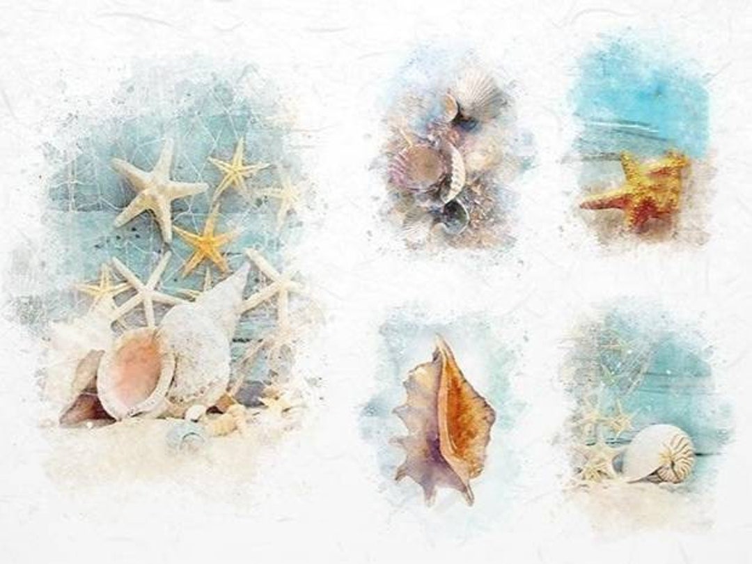Rice Paper for Decoupage A4 Sheet Shells Starfish Decoupage Crafts ...