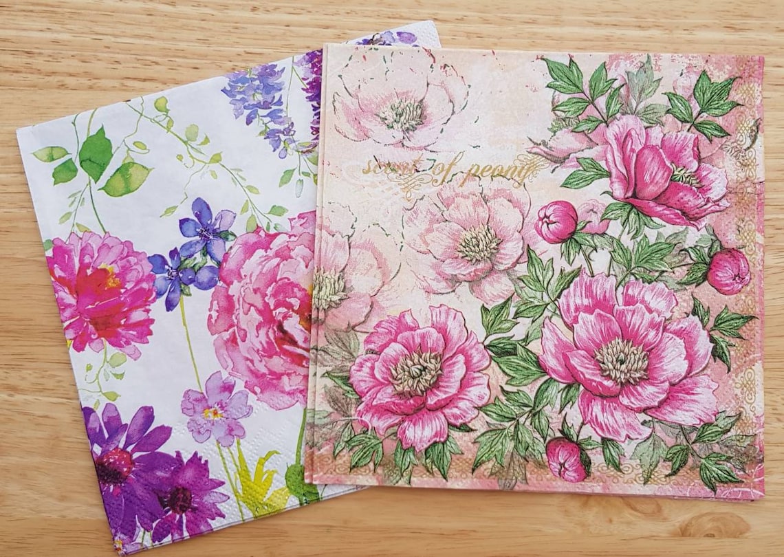 Paper Napkins For Decoupage Mixed Lot Lubch Napkins Blousy Etsy