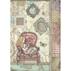 Rice Paper For Decoupage, A4 Sheet Of Rice Paper, Alice In Wonderland, Decoupage, Crafts, Journaling, Collage, Scrapbooking, #DFSA4765