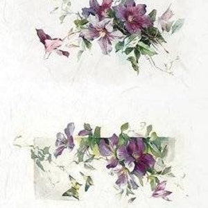 Rice Paper For Decoupage, Single A4 Sheet, Large Purple Florals, Decoupage, Crafts, Journaling, Collage, Scrapbooking, #R1984
