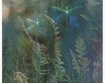 Rice Paper For Decoupage, Single A3 Sheet, Green Dragonfly, Fairies, Decoupage, Crafts, Journaling, Collage, Scrapbooking, #R0582L