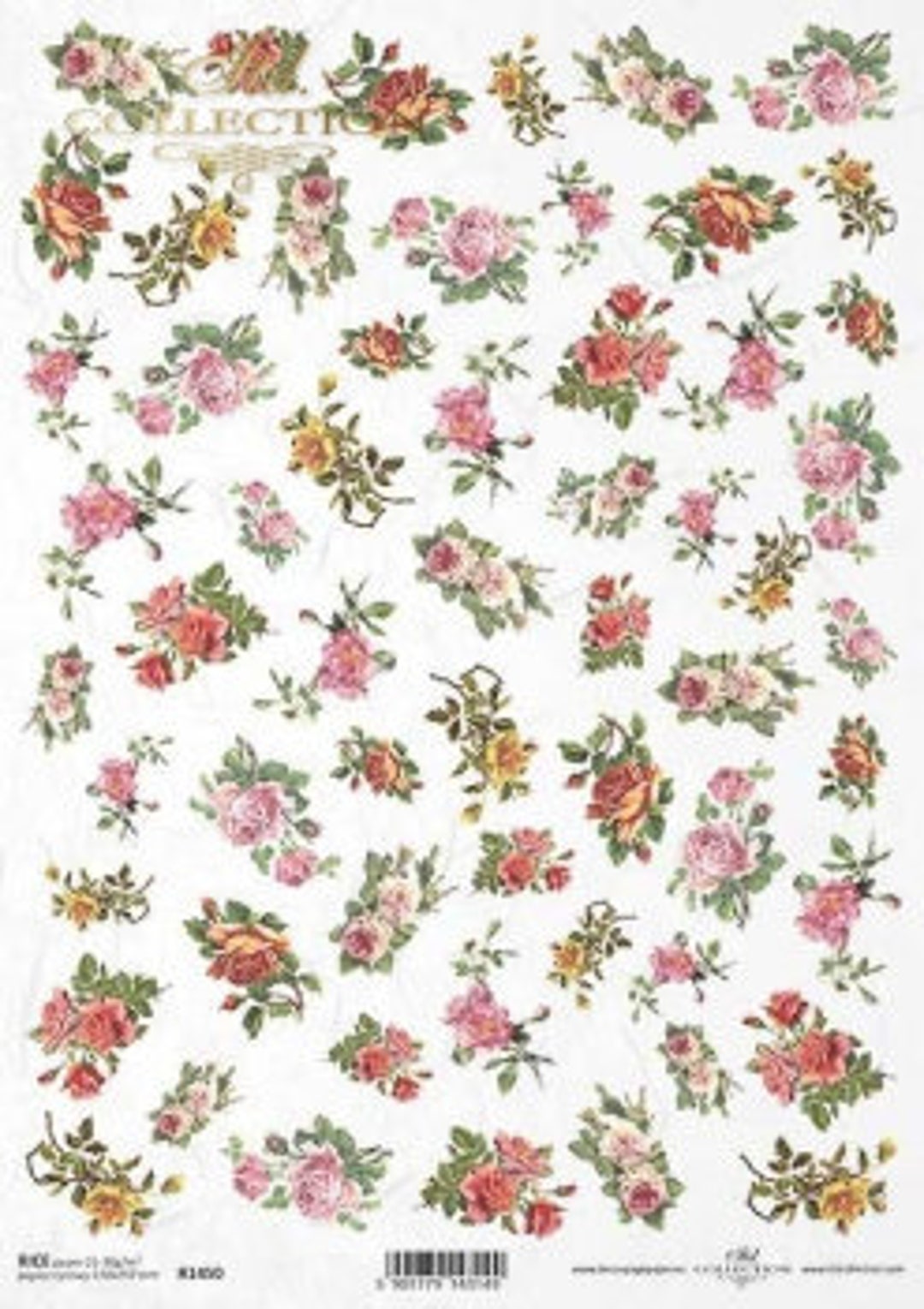 Pink Rice Paper Rice Paper for Decoupage,a4 Sheet of Rice Paper, Mini Pink & Yellow ...