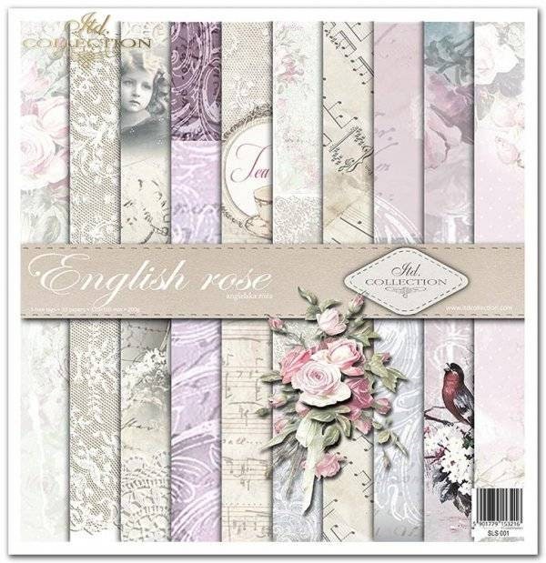 Scrapbook Paper Set 10 Sheets 12in X 12in English Rose | Etsy UK