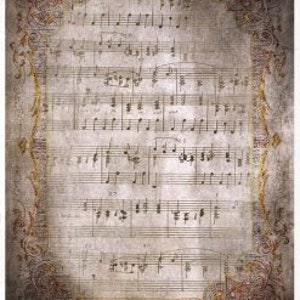 Rice Paper For Decoupage, Single A3 Sheet, Vintage Sheet Music, Decoupage, Crafts ,Journaling, Collage, Scrapbooking #R0787L