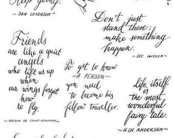 Rice Paper For Decoupage, Single A4 Sheet Of Rice Paper, 9 Inspirational Quotes, Decoupage Crafts Collage Scrapbooking Journaling #R1608