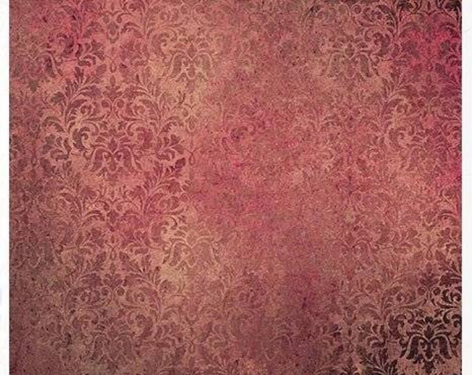 Rice Paper for Decoupage Single A4 Sheet Dark Burnt Orange Damask ...