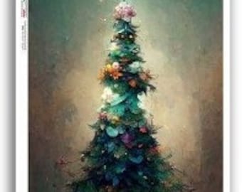 Rice Paper For Decoupage. A4 Sheet Of Rice Paper, Victorian Christmas Tree, Decoupage, Collage, Journaling, Scrapbooking, #PD0354