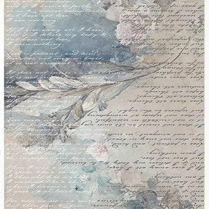 Rice Paper For Decoupage, Single A4 Sheet, Neutral Florals, Decoupage, Crafts, Journaling, Scrapbooking, Collage, #R2157