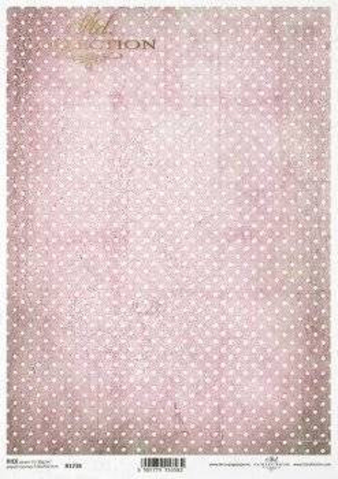 Pink Rice Paper Rice Paper for Decoupage, Single A4 Sheet, Blush Pink Polka Dots ...