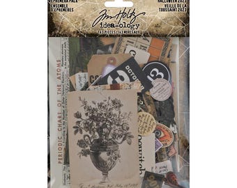Tim Holtz Halloween Ephemera Pack, Halloween Die Cuts, Craft Shapes, Mixed Media, Halloween, Grunge Journaling, #TH94332