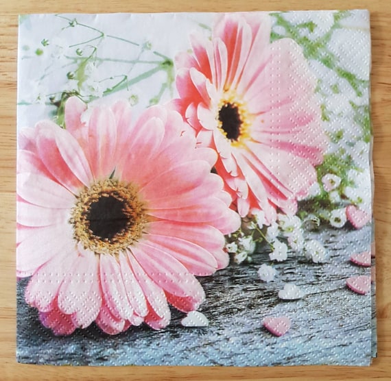 4 x Single Paper Napkins Spring Flowers for Decoupage and Crafting 122