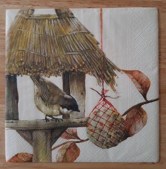 Paper Napkins For Decoupage Set of 4 Birdhouse Square Paper Lunch Napkins Decoupage Crafts Collage Scrapbooking 133