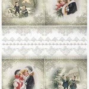 Rice Paper For Decoupage Single A4 Sheet Vintage Christmas Motif x 4 Decoupage Crafts Collage Scrapbooking Journaling #R1306