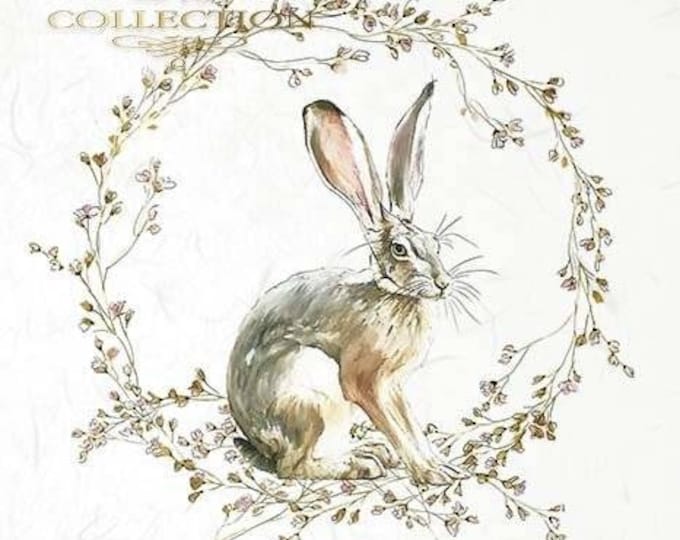 Mini Rice Paper Single Sheet Rabbit Profile Decoupage Crafts Collage ...