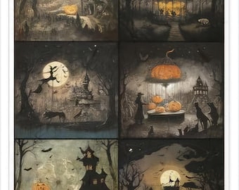 Rice Paper For Decoupage, Single A4 Sheet, 6 x Gothic Images, Decoupage, Collage, Scrapbooking, Journaling, #R2519