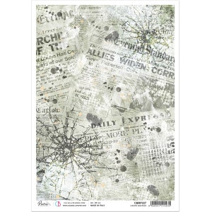 Rice Paper For Decoupage, Single A4 Sheet, London Observer By Ciao Bella, Decoupage, Crafts, Journaling, Scrapbooking, Collage, #CBRP227