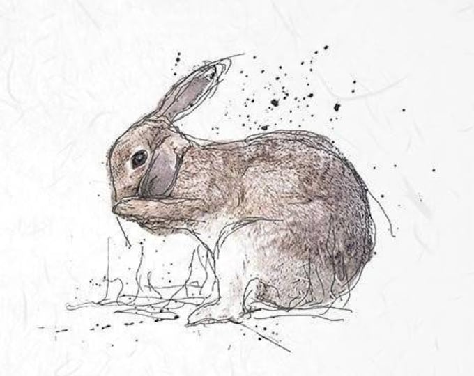 Mini Rice Paper Single Sheet Rabbit Profile Decoupage Crafts Collage ...