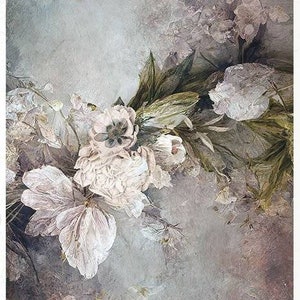 Rice Paper For Decoupage, Single A4 Sheet, Dramatic Floral, Decoupage, Crafts, Journaling, Scrapbooking, Collage,  #R2151