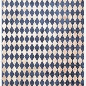 Rice Paper For Decoupage, Single A4 Sheet Of Rice Paper, Blue Cream Harlequin, Crafts, Collage, Scrapbooking, Journaling, #R1528