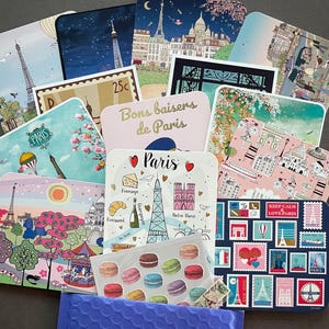 Paris Postcard Pack - Paris - France - Postcards, Stickers and Washi Tape - Eiffel Tower - Paris Gift