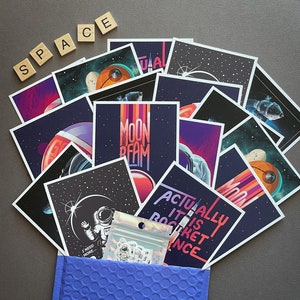 I Need Space Lantern Press Postcard Bundle Space, Moon, Astronaut image 1