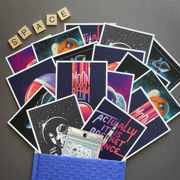 I Need Space - Lantern Press Postcard Bundle - Space, Moon, Astronaut