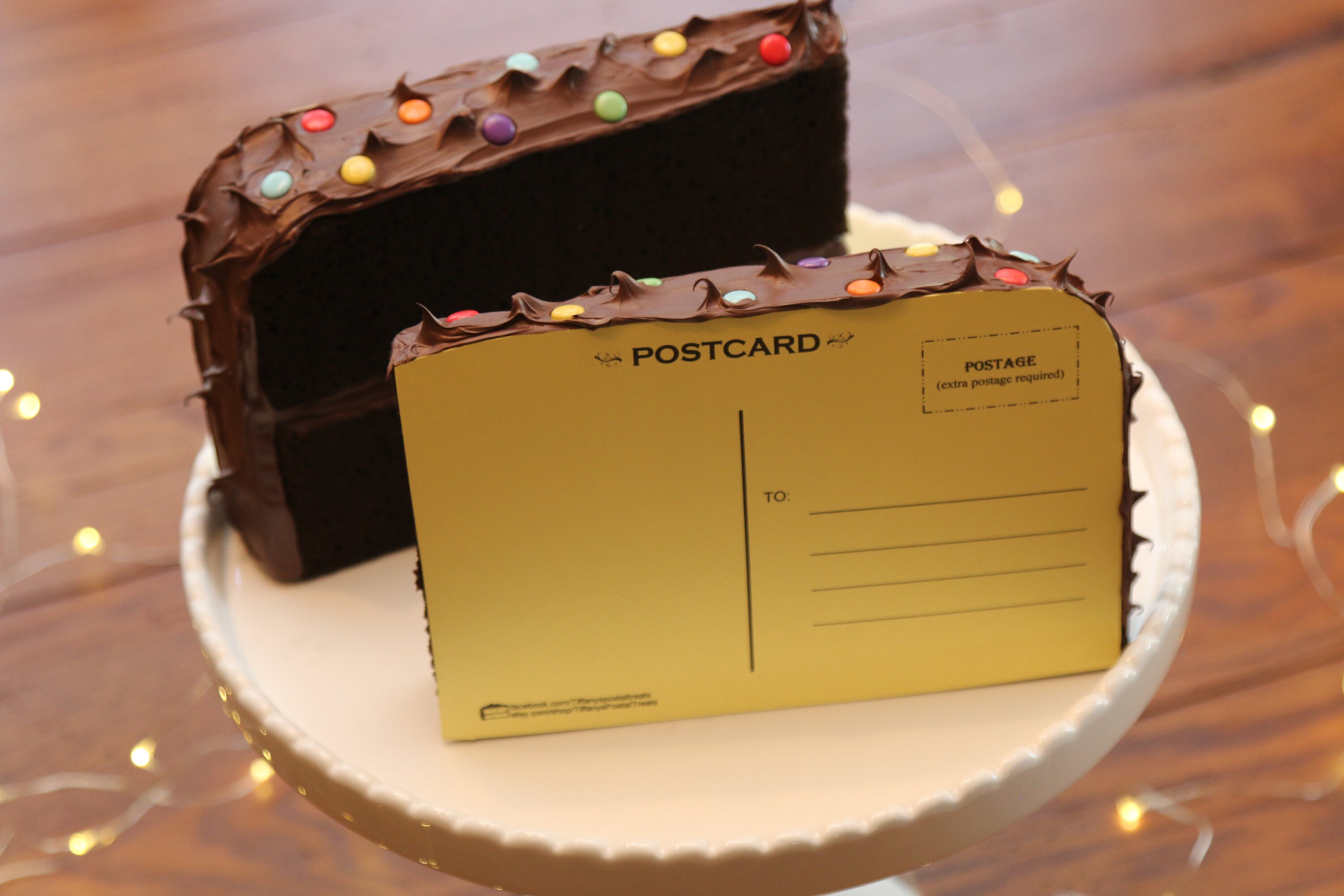 Chocolate Postcard Cake Birthday Cake Card 3D Postcard Etsy