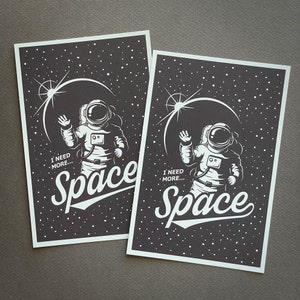 I Need Space Lantern Press Postcard Bundle Space, Moon, Astronaut image 3