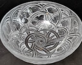 Large Lalique Pinson Bird Bowl French Crystal 9.25 quot x 3.75 quot