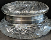 8 quot c1910 Brilliant Period Cut Glass Box 4.25 quot tall