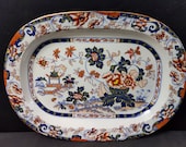 c.1830 Minton Amherst Japan Stone China Chinoisiere Imari style Platter 14 5 8 quot x 11 quot (multiple available)