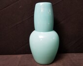 1930 39 s French Blue Opaline Glass Tumble Up Vanity Night Time Water Set 7 quot