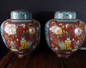 c1930 Chinese Cloisonne Ginger Jars with Imari Style Decoration