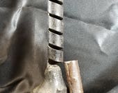 18th Century Spiraled Iron Candlestick and a 1700 39 s Iron Wall Candle Spike