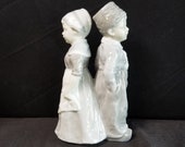 Heubach Dutch Boy and Girl Porcelain Figures 19th century 7.5 quot x 4.5 quot