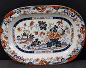 c.1830 Minton Amherst Japan Stone China Chinoisiere Imari style Platter 12 5 8 quot x 9 3 16 quot (multiple available)
