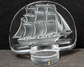 Lalique Intanglio Clipper Ship Paperweight