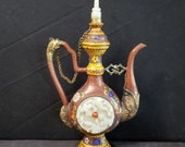 Antique Chinese Jade Mounted Cloisonne Wine Pot Bronze Dragon Spout Handle 19th century