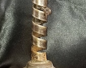 18th Century Spiraled Iron Candlestick with Impressed Makers Mark